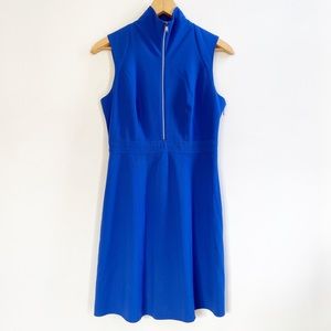 Andrew Marc Blue Sheath Dress with Front Zip Sz 4